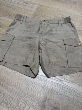 Lightweight Linen Cargo Shorts in Taupe